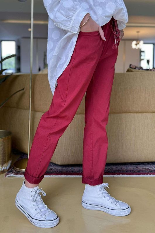 Made in Italy Luxury Smooth Magic Trouser Bordeaux